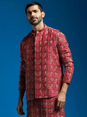  red - nehru jacket 4