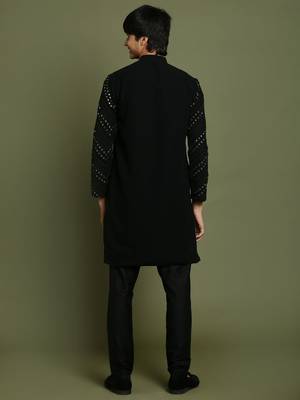  yuva boys' black kurta pyjama set 3
