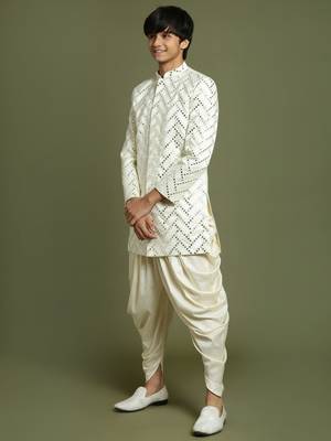  yuva boys' cream sherwani set 2