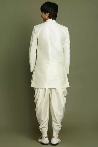  yuva boys' cream sherwani set