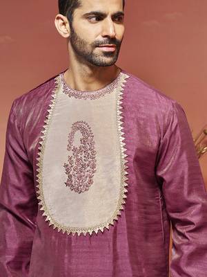 onion silk blend kurta and dhoti set 2