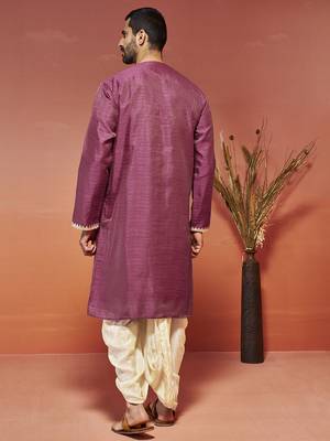 onion silk blend kurta and dhoti set 4