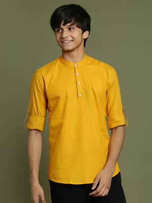  mustard short kurta 1