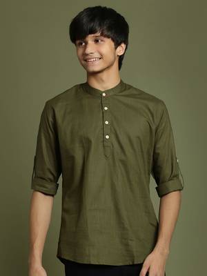  dark green short kurta 1
