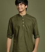  dark green short kurta