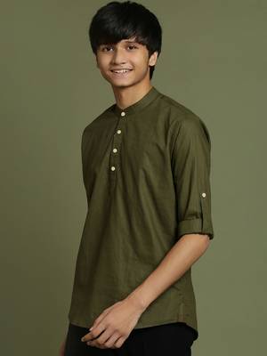  dark green short kurta 2