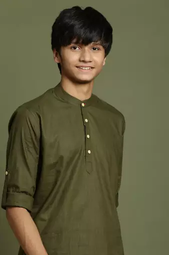  dark green short kurta