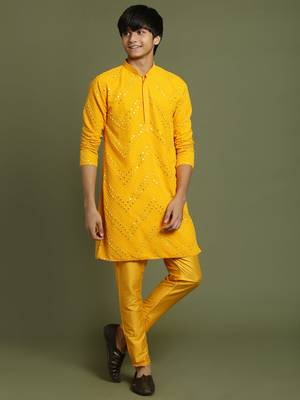  yellow kurta pyjama set 1