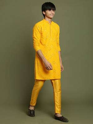  yellow kurta pyjama set 2