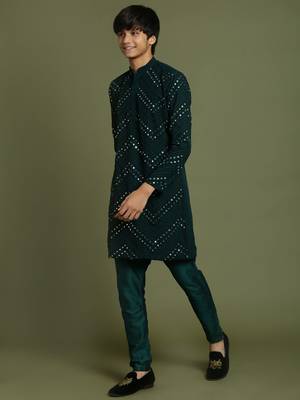 green kurta pyjama set 2