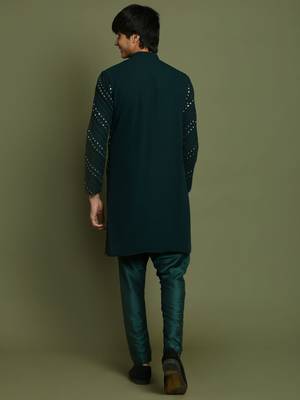 green kurta pyjama set 3