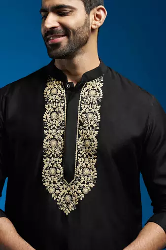  black viscose kurta