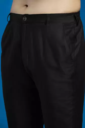  black viscose kurta and pyjama set