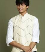 Vastramay yuva boys' cream nehru jacket