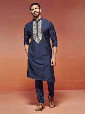  navy blue viscose kurta 1