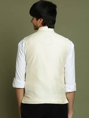 Vastramay yuva boys' cream nehru jacket 3