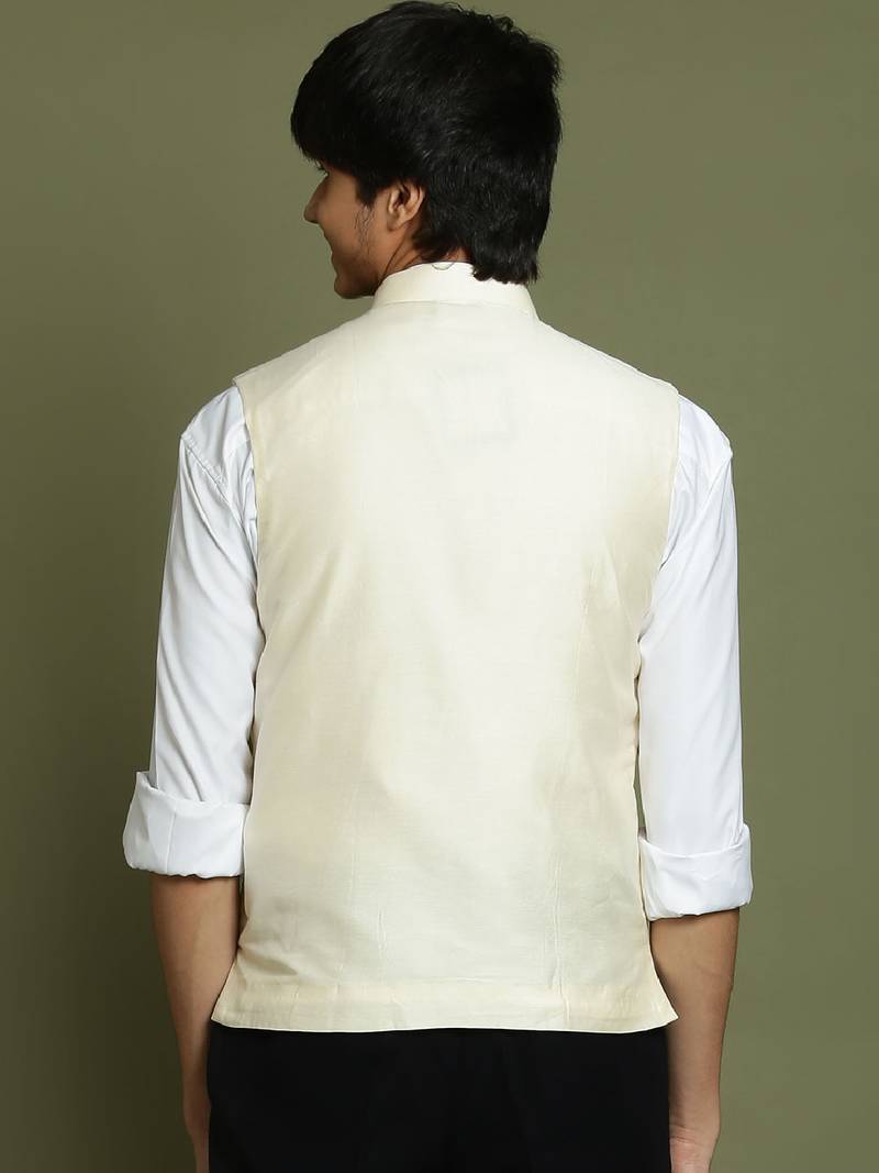 Vastramay yuva boys' cream nehru jacket
