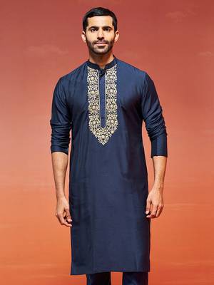  navy blue viscose kurta 2