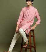 yuva boys' purple and cream kurta pyjama set