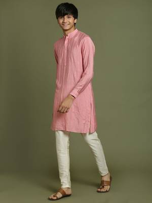 yuva boys' purple and cream kurta pyjama set 2