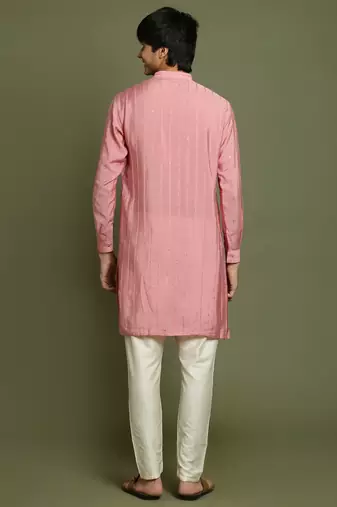 yuva boys' purple and cream kurta pyjama set