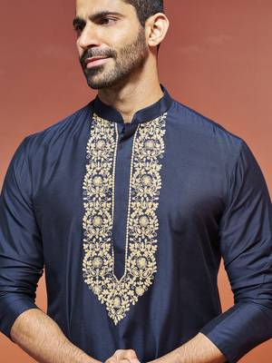  navy blue viscose kurta and pyjama set 3