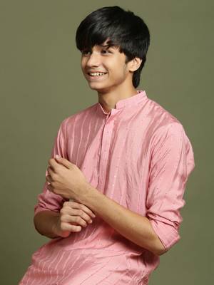 yuva boys' purple and cream kurta pyjama set 4