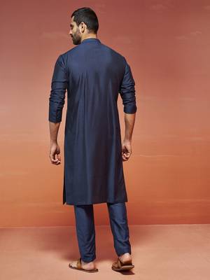  navy blue viscose kurta and pyjama set 4