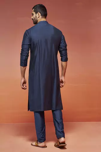  navy blue viscose kurta and pyjama set
