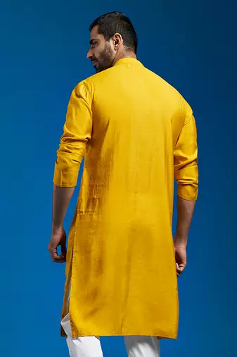  yellow chanderi kurta