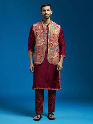  black viscose jacket,kurta and pyjama set. 1