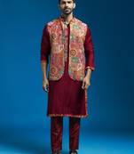  black viscose jacket,kurta and pyjama set.