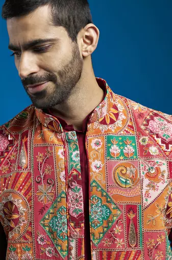  black viscose jacket,kurta and pyjama set.