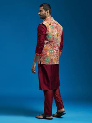  black viscose jacket,kurta and pyjama set. 4