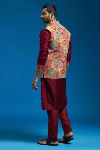  black viscose jacket,kurta and pyjama set.