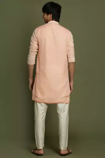  pink and cream kurta pyjama set