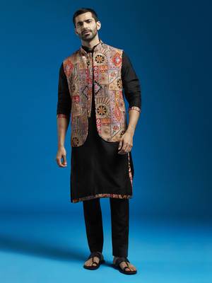  maroon viscose jacket,kurta and pyjama set. 1