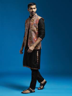  maroon viscose jacket,kurta and pyjama set. 2