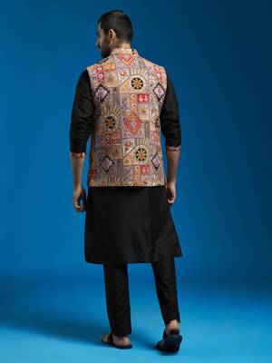  maroon viscose jacket,kurta and pyjama set. 3
