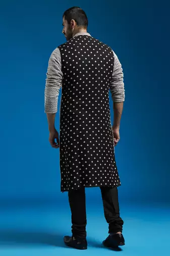 black georgette kurta and pyjama set