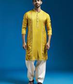  mustard tissue kurta and patiala set