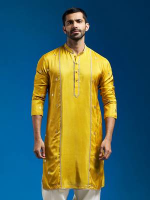  mustard tissue kurta 1