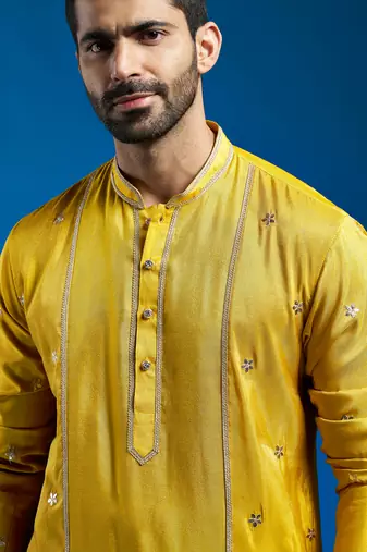  mustard tissue kurta