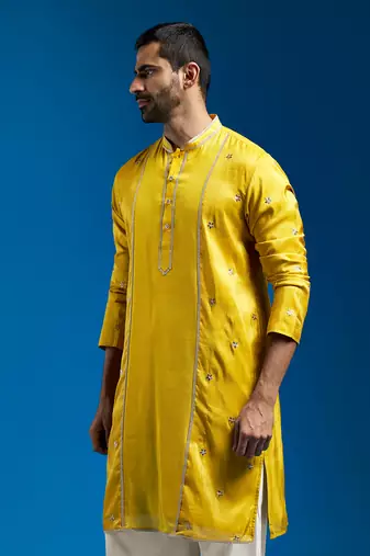  mustard tissue kurta