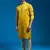  mustard silk blend kurta and pyjama set