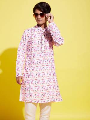 multicolor-base-white cotton blend kurta 1