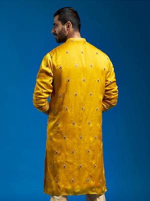  mustard silk blend kurta 4