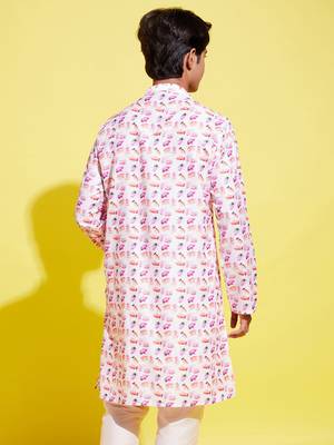 multicolor-base-white cotton blend kurta 3