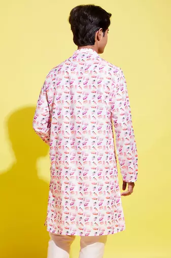 multicolor-base-white cotton blend kurta