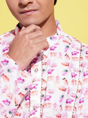 multicolor-base-white cotton blend kurta 4